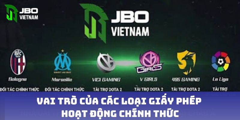 Vai trò của các loại giấy phép hoạt động chính thức